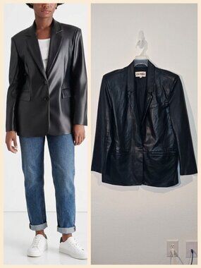 Steve Madden Faux Leather Jacket Blazer size L